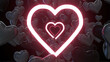 Colorful Valentine Heart Neon Background 3d Render