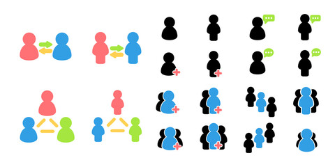 Sticker - people icon silhouette vector