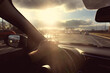 © ambrozinio - driver driving through the streets of Warsaw on a sunny day