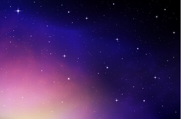 Wall Mural - Space background, realistic violet nebula, star.