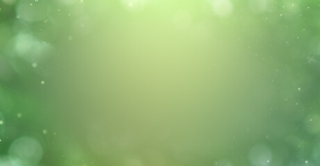 Wall Mural - abstract green background with blurred particles and defocus lights