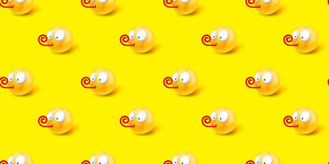 Poster - Vector seamless pattern with funny emojis. 3d vector illustration