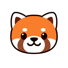 Wall Mural - cute cartoon red panda face