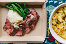 8oz Prime Bavette With Green Beans And Mashed Potatoes