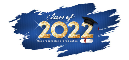 class of 2022 vector text for graduation gold design, congratulation event, t-shirt, party, high sch