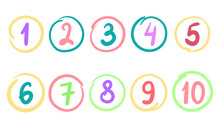 Set Of Colorful Doodle Numbers