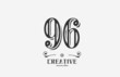 © dragomirescu - 96 vintage number logo icon with black and white color design. Creative template for company and business
