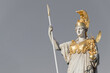 Sculpture of Athena, the Greek goddess of wisdom,outside the Austrian Parliament Building in Vienna, Austria
