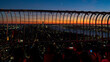 People taking selvies of New York City Downtown on the top of the empire state building at dusk, nyc