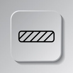 Barrier simple icon, vector. Flat desing. Black icon on square button with shadow. Grey background.ai