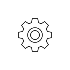 Poster - Thin line settings gear icon icon. High quality black vector illustration.