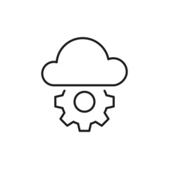 Poster - Cloud setup icon. High quality black vector illustration.