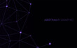 Abstract graphic design with purple plexus line. Geometric polygon bionic texture