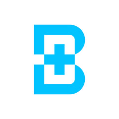 Sticker - Letter B medical health technology logo design