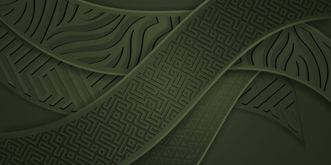 Poster - 3D modern abstract presentation background with Luxury paper cut background