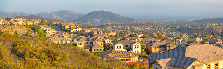 Wall Mural - Residential neighborhood with large houses at San Marcos, California