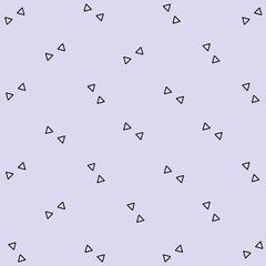 Aufkleber - Pattern of black geometric shapes in retro, memphis 80s 90s style. Triangles shapes on purple background. Vintage abstract background