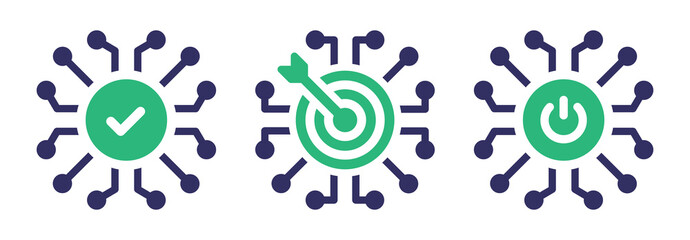 Aufkleber - Digital Electronic icon set. Digital connection icon. Technology concept