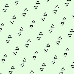 Aufkleber - Pattern of black geometric shapes in retro, memphis 80s 90s style. Triangles shapes. Vintage abstract background