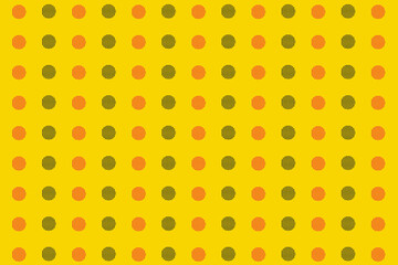 Aufkleber - Pattern of pink and black geometric shapes in retro, memphis 80s 90s style. Circles shapes on yellow background. Vintage abstract background