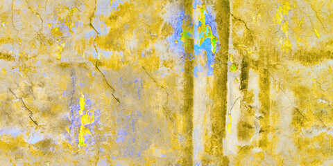 Wall Mural - old yellow grunge wall