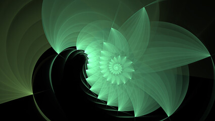 Wall Mural - abstract fractal spiral background, computer-generated illustration.