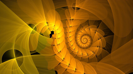 Wall Mural - abstract fractal spiral background, computer-generated illustration.