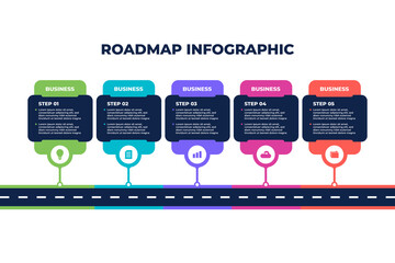 Colorful Table Roadmap Business Infographic