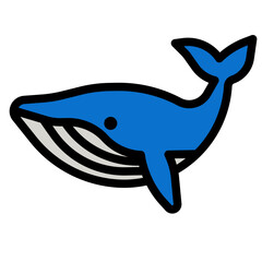 Wall Mural - whale line icon