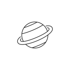Poster - Saturn icon. Image of planetarium, space object. High quality black vector illustration.