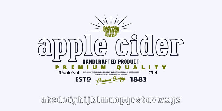 Decorative hollow serif font