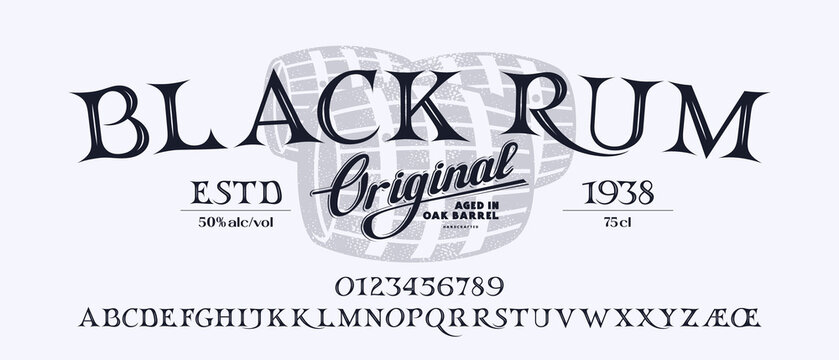 Decorative serif font in classic style