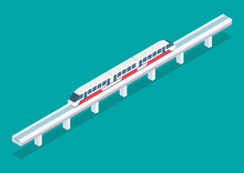 Isometric Modern High Speed Train