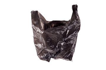 Poster - black plastic bag insolated on white background