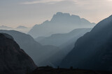 Fototapeta Góry - A beautiful shot of Dolomite Mountains with sunrays in Italy