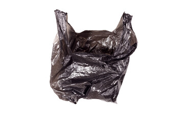 Poster - black plastic bag insolated on white background