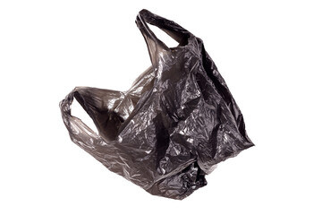 Poster - black plastic bag insolated on white background