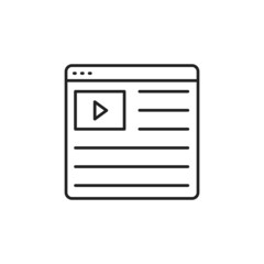 Poster - Native video advertising on web page. Video ads icon. High quality black vector illustration.