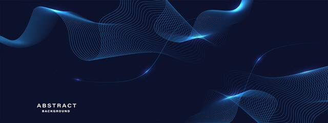	
Abstract blue background with flowing lines. Dynamic waves. vector illustration.	
