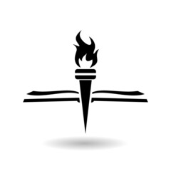 Poster - Torch book logo icon with shadow