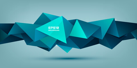 Wall Mural - vector abstract geometric 3d facet shape isolated. use for banners, web, brochure, ad, poster, etc. 
