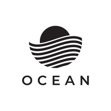 Modern Ocean Line With Sunrise Logo Design