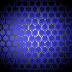 Wall Mural - Blue honeycomb or hexagon pattern using as background, vector illustration