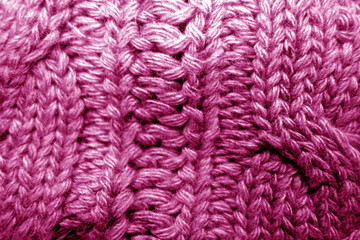 Wall Mural - Warm knitting texture in pink tone.