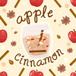 Apple Cinnamon Seamless Background Illustration