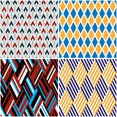 Fototapete - 4 different vector patterns in the same package(eps). One pattern is paid and 3 are free (white dividing lines)