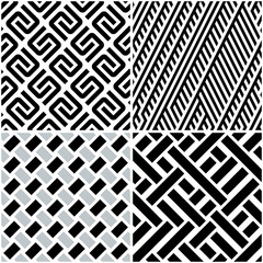 Fototapete - 4 different vector patterns in the same package(eps). One pattern is paid and 3 are free (white dividing lines)