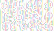 Multicolored Striped Vector Background With Abstract  Wave Lines Pattern