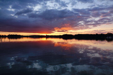 Wall Mural - Abend am Schwielochsee