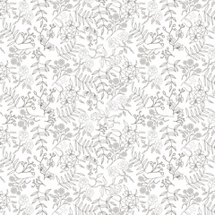 Wall Mural - draw seamless floral pattern lines